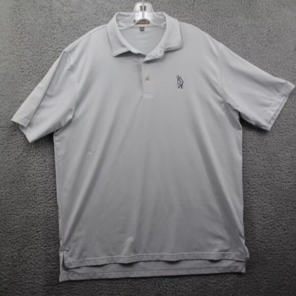 Peter Millar Summer Comfort Polo Shirt Striped Mens Extra Large Golf Logo White